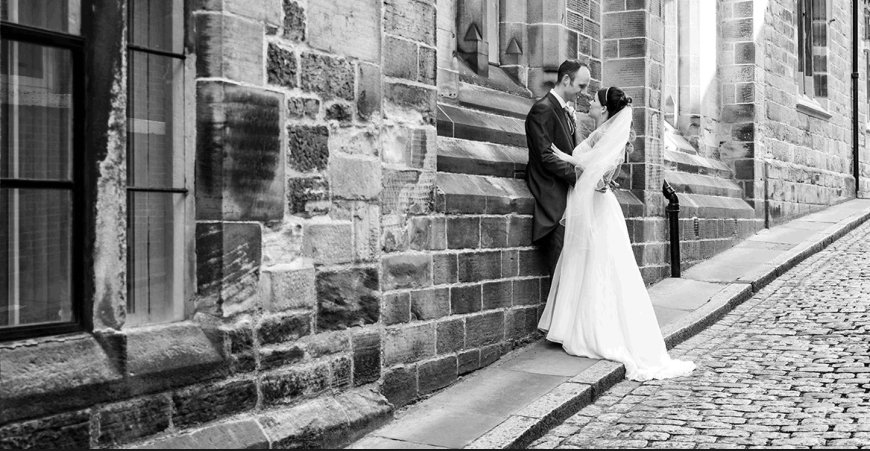 Bride and groom wedding photo in County Durham